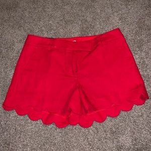 NWT scalloped red shorts!